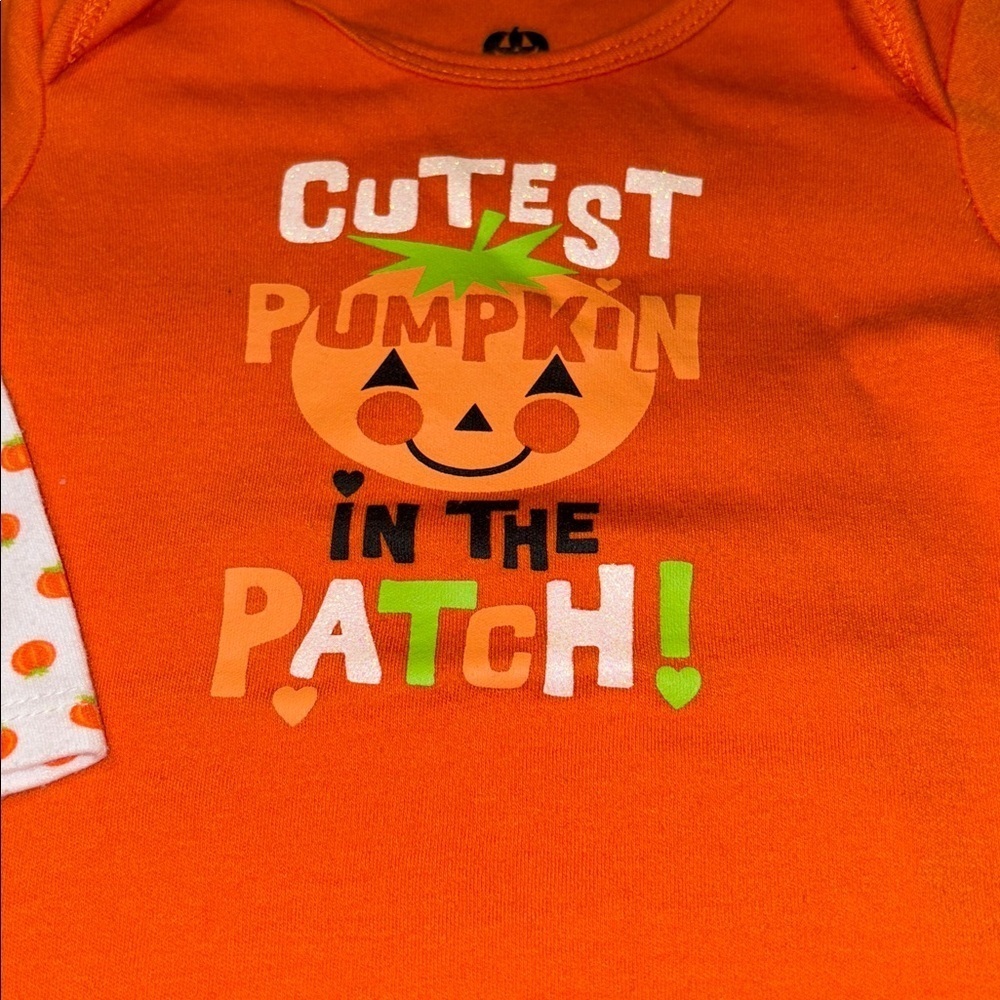 Orange Pumpkin Patch Baby Onesie - Picture 2 of 3